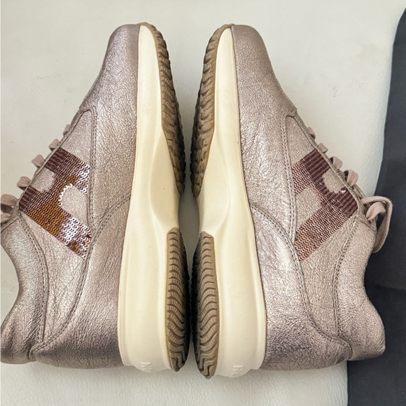 Hogan pink rose gold interactive/women’s  leather shoes sneakers - Picture 6 of 9